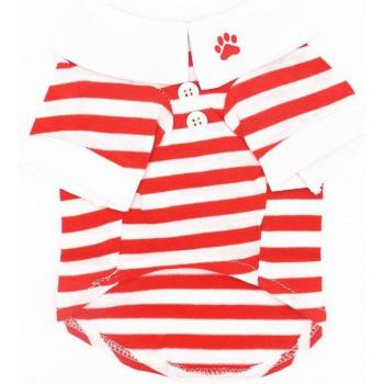 Small Dog Casual T-Shirt Navy Stripe Cotton