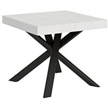 Tavolo allungabile 90x90/194 cm Clerk piano - gambe Antracite Colori Itamoby: Bianco Frassino