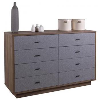 IPERBRIKO Moderne 8-Drawer Kommode in Nussbaum und Grau