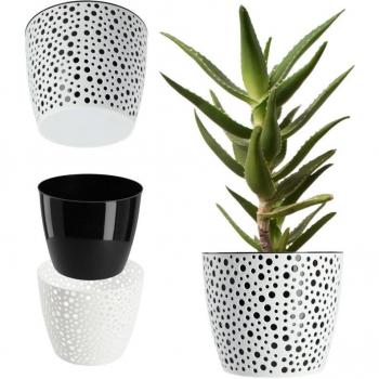 KADAX 5‑inch Black Ceramic‑Look Planter