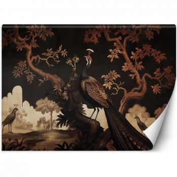 Marron Papier Peint Paon en Arbre