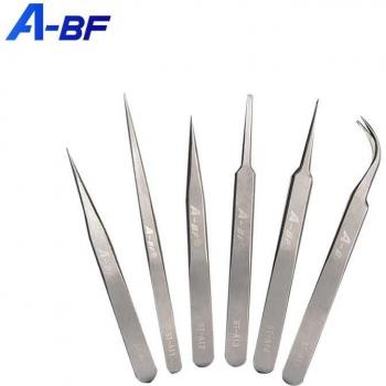 A-BF Professional Class A HRC40 Stainless Steel Tweezer Set - 6 Pieces