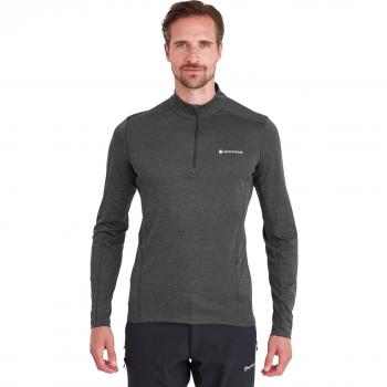Montane Dart Zip Neck Long-Sleeve Running Top - Midnight Grey - Size M