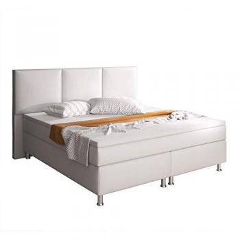 Boxspringbett Oslo 180x200 cm Kunstleder Weiß