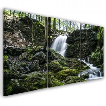 Toile Trois-Parties Cascade Forest Rock, 60x40, Vert