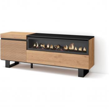 Estantería Móvil con Chimenea Eléctrica