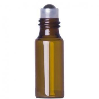 Botellas de aceite esencial de vidrio ámbar con rodillo, 3/5/10ml, recargables