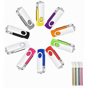 USB Sticks 32GB 10 Stück, VIEWFUN Speicherstick Rotate Metall Mehrfarbig High Speed USB 2.0 Flash Drive Set