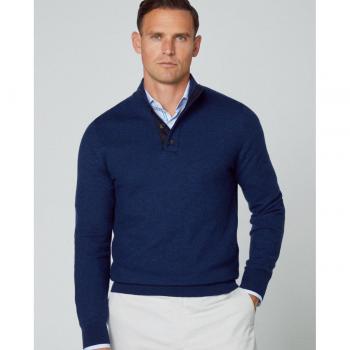 Cardigan Hackett Hm703035 Blu Denim Scuro XL