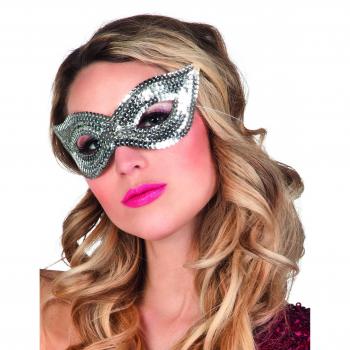 Silberglanz-Venedig Masken-Set für Damen und Herren
