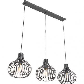 Suspension 3 lumières Sapphira noire