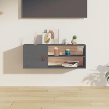 VidaXL Wall Cabinet Grey 80x30x30 cm Solid Wood Pine