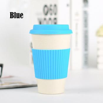 Vaso de viaje de fibra de bambú con tapa de silicona