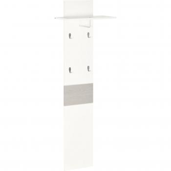 Perchero de Pared con Estante y Barra de Aluminio 4 Ganchos Blanco 50x23,5x60 cm