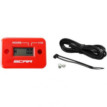 Compteur d'heures filaire SCAR rouge