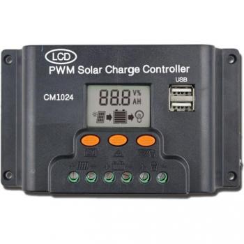 Controlador de Carga Solar 10A 12V/24V con Pantalla LCD