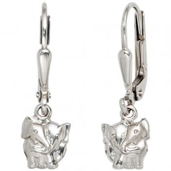 Kinder-Boutons Elefant (925) Silber teilmatt Ohrhänger