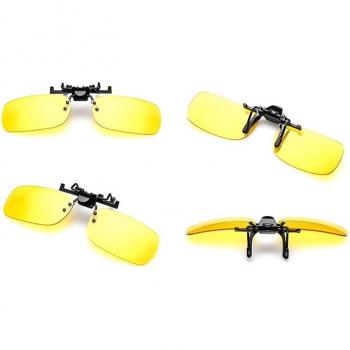 Clip-on polarized driving glasses for cars and motorcycles