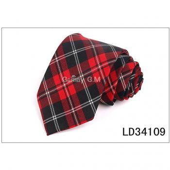Corbata de cuello slim roja a cuadros