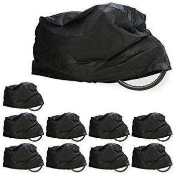 10 fundas para bicicleta, fundas protectoras, protección solar, cubierta, polietileno, 200 x 115 cm, negro