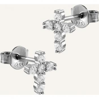 Pendientes Itemporality Cruz de Plata con Circonitas