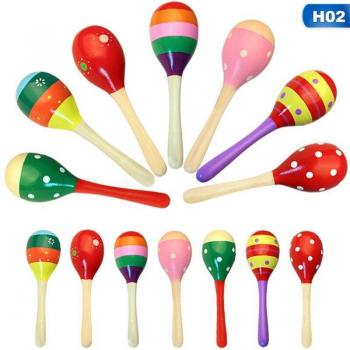 Holzmaracas für Kinder - Buntes Rassel Shaker Spielzeug