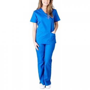 Nursing Uniform Set: Short Sleeve V-Neck Top with Pants