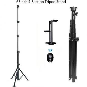 63-Inch Phone Tripod Selfie Stick with Bluetooth Remote for Live Video