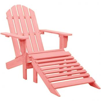 VidaXL Adirondack-Gartenstuhl mit Fußteil aus Tanne - Rosa