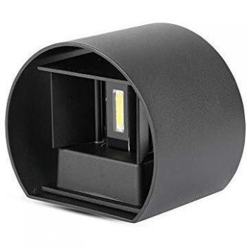 V-TAC 6W Moderne, schwarze, runde Up Down Wandleuchte 4000K