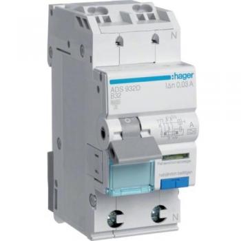 Protection électrique Hager ADS932D 1P+N 6KA B-32A 30MA