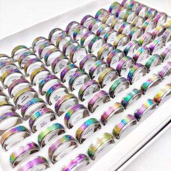 Mehrfarbige Edelstahl-Tanzringe – 20‑Stück Set für Männer & Frauen