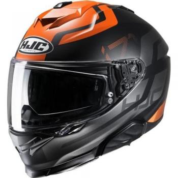 HJC i71 Enta Casco - Negro Naranja (XL)