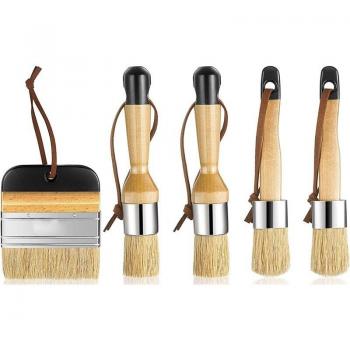 5 Pcs Bristle Painting Brushes for Chalk and Wax