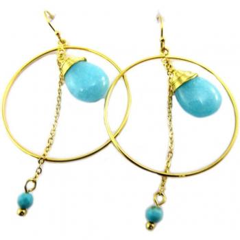 Pendientes Creativos Acero Boho Turquesa