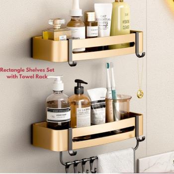 Triangular Gold Luxury Bathroom Shelf Set