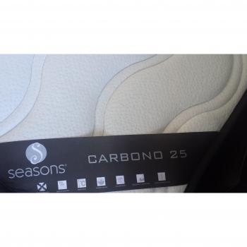 SEASONS - Colchón viscoelástico de 15 cms para cama, reversible con malla transpirable 3D y tejido carbono. Gran comodidad, firmeza intermedia, Blanco Y Negro