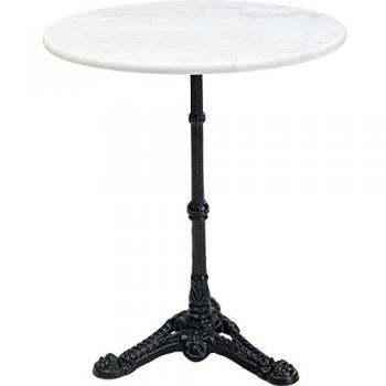 Mesa de Comedor Redonda D60 de Mármol Blanco y Estructura de Acero