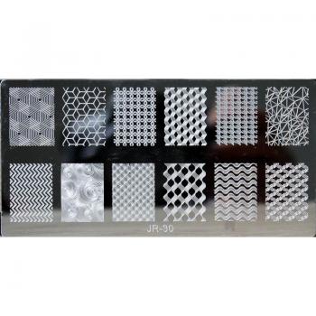 Nail Art Stamping Template #030, 6x12cm, Stainless Steel