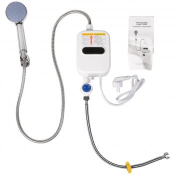 Grifo Caliente 3500W para Baño en Blanco Plateado