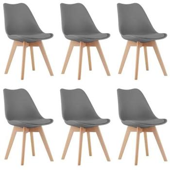 Ensemble de Chaises Dozza - 6 Unités - Gris - Confort Ergonomique