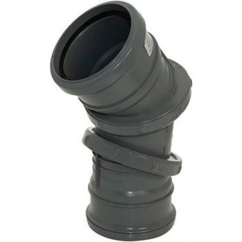 FloPlast Ring Seal Soil Adjustable Bend Double Socket - 0-90 Degree x 110mm Anthracite Grey