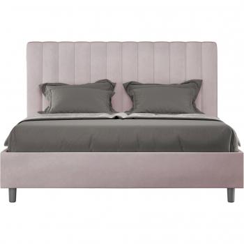 Cama Doble Contenedor Elevado Agueda 160x200 Tapizada Microfibra Glicina