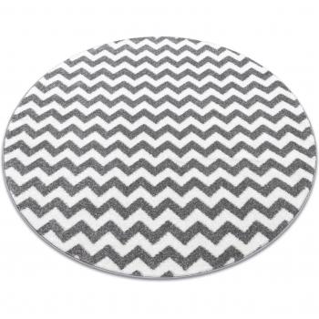 Zigzag Grey Round Carpet