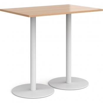 Monza Café & Bistro Poseur Table 1200x800 – Beech Top with White Base