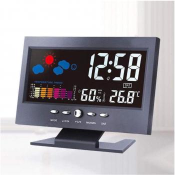 Reloj Despertador y Higrómetro LCD Traesio