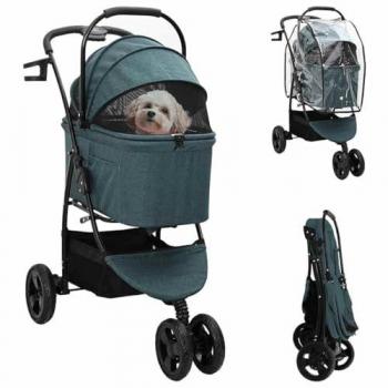 Poussette pour Animaux Pliable Vert 78 x 54 x 101 cm