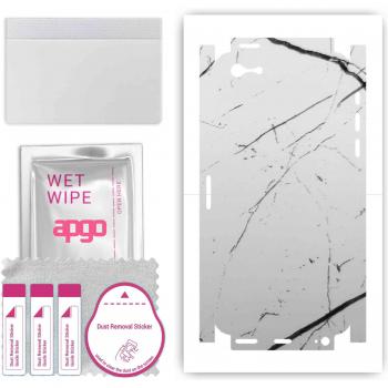 Sticker Protector Completo Apgo para iPhone 5s - Diseño Mármol Blanco