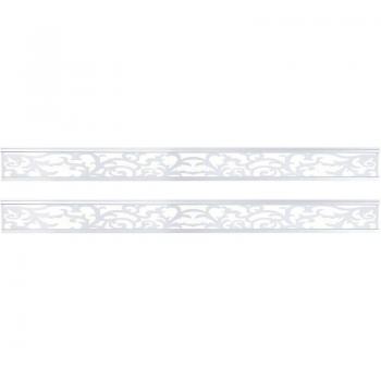 Pannello Frangivento Sarthe HHG: Set 2x Listelli in Legno Alluminio Bianco
