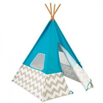 Blue Indian Tipi Tent with Gray and White Chevrons – KidKraft